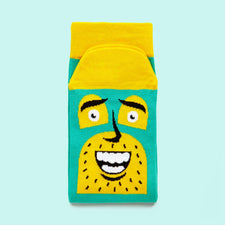 Funny Cartoon Socks- ChattyFeet- Illustrated Character - Commander Awesome