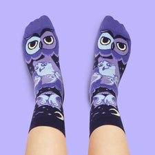 Novelty Socks with Illustrated Owls