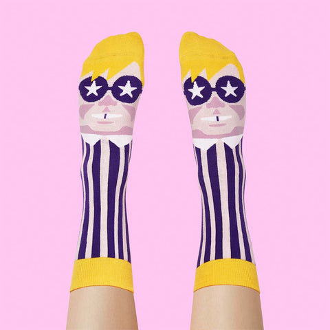 Funny Dress Socks - Musician Eltoe John by ChattyFeet Funny Dress Socks - Musician Eltoe John by ChattyFeet