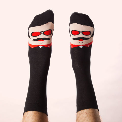 Retro characters on funny socks
