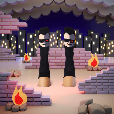 Funny Cyborg Socks - The Toeminator